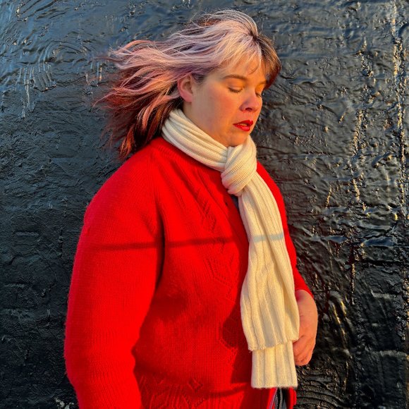 C by Bloomingdale's Soft Cozy Cashmere Cream White Knit Long Winter Scarf NWT - Picture 3 of 10